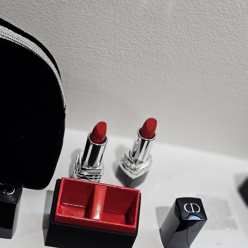 DIOR BEAUTY MAKEUP BAG & LIPSTICK SET & DIOR ROSE & ROSES BUNDLE - Picture 10 of 16